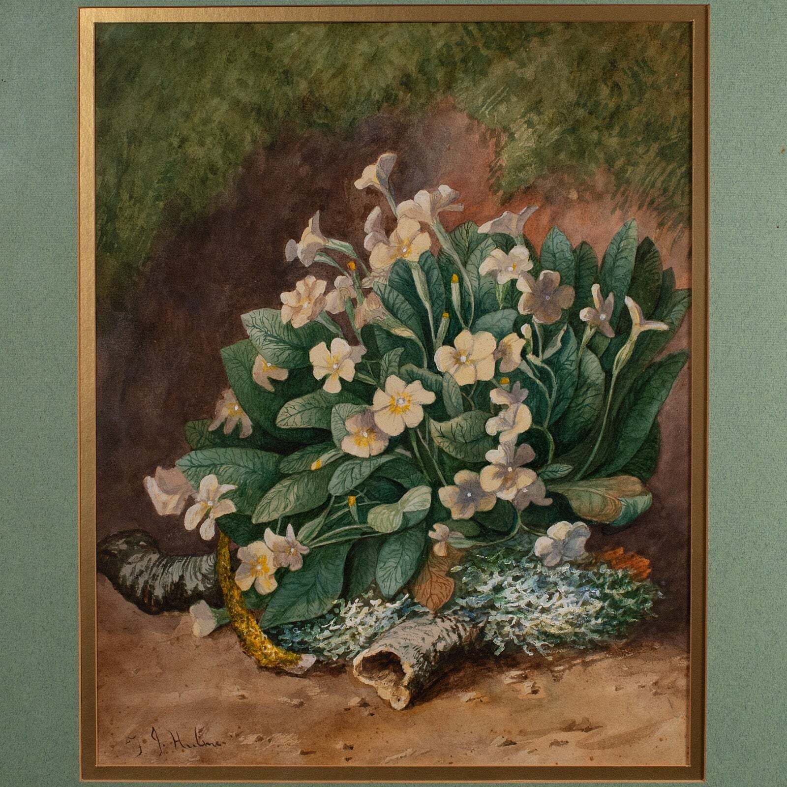 Vintage Still Life, English School, Watercolour, Flower Picture, Painting, Art photo Art