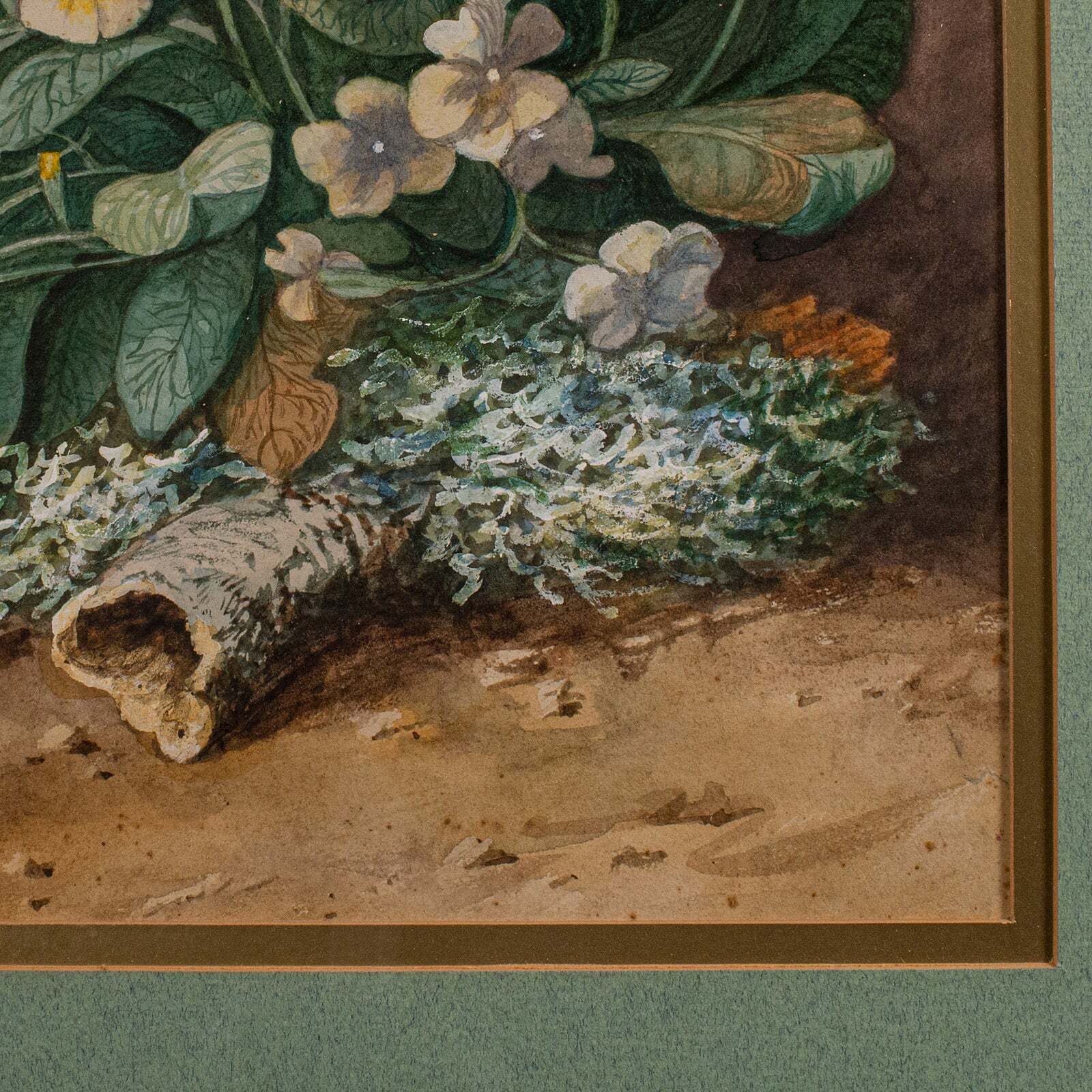 Vintage Still Life, English School, Watercolour, Flower Picture, Painting, Art photo vinterior