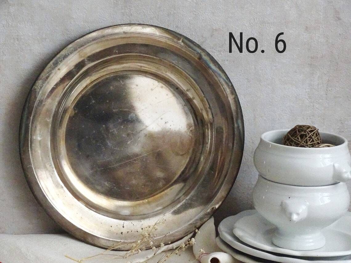 Vintage Silver Plated Charger Plate Gebruder Hepp Pforzheim Tarnished Shabby Chic Tray photo buy