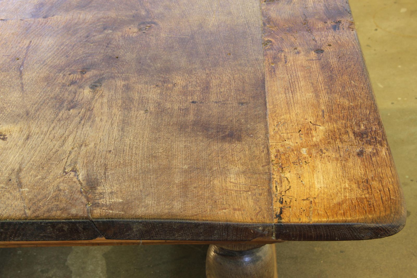 photo for sale Baroque Antique Nordic Provincial Oak Table 1800s Rustic Farmhouse, Rich Patina