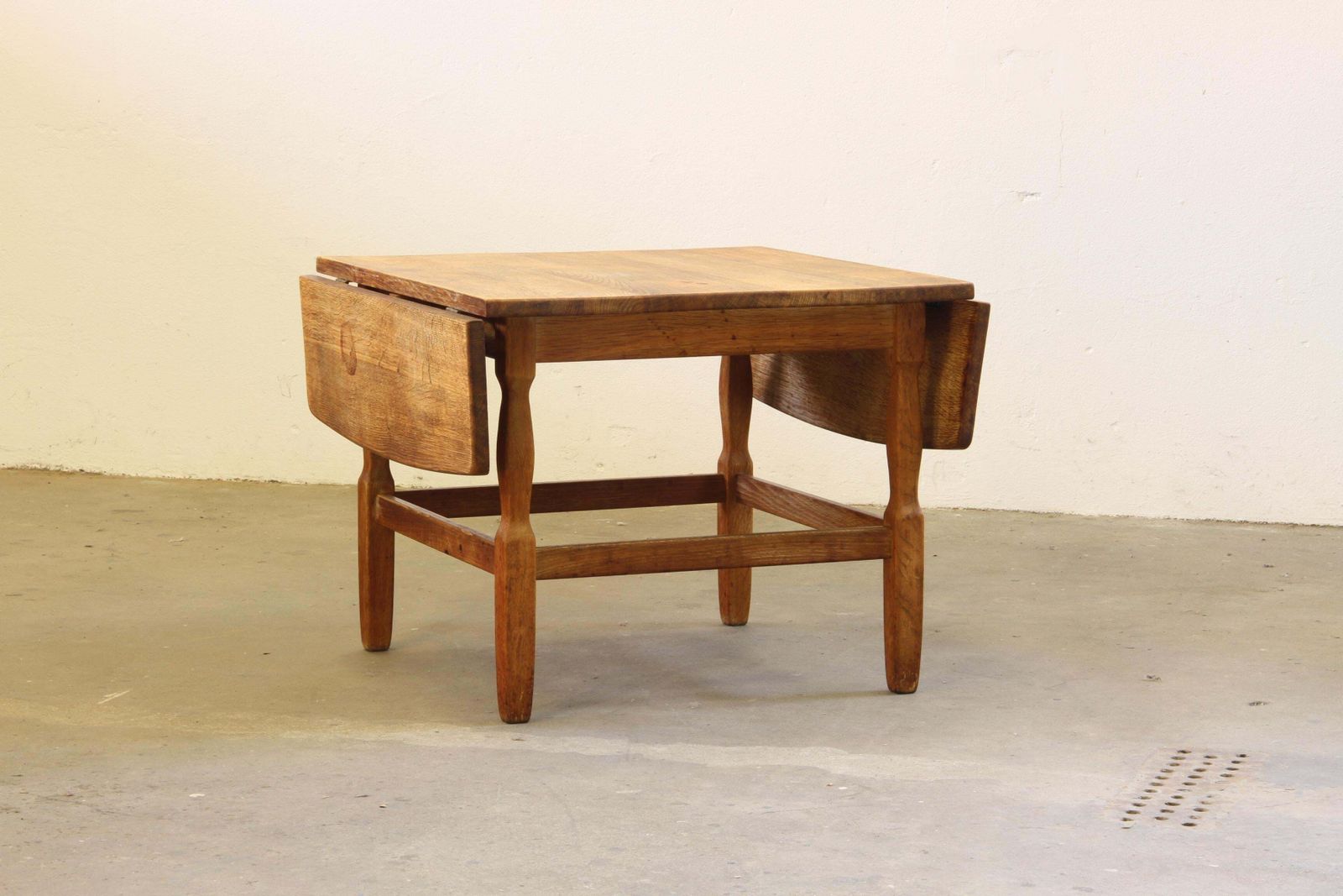 1960s Mid Century Brutalist Danish Coffee Table In Oak Attributed To Kjærnulf photo vintage
