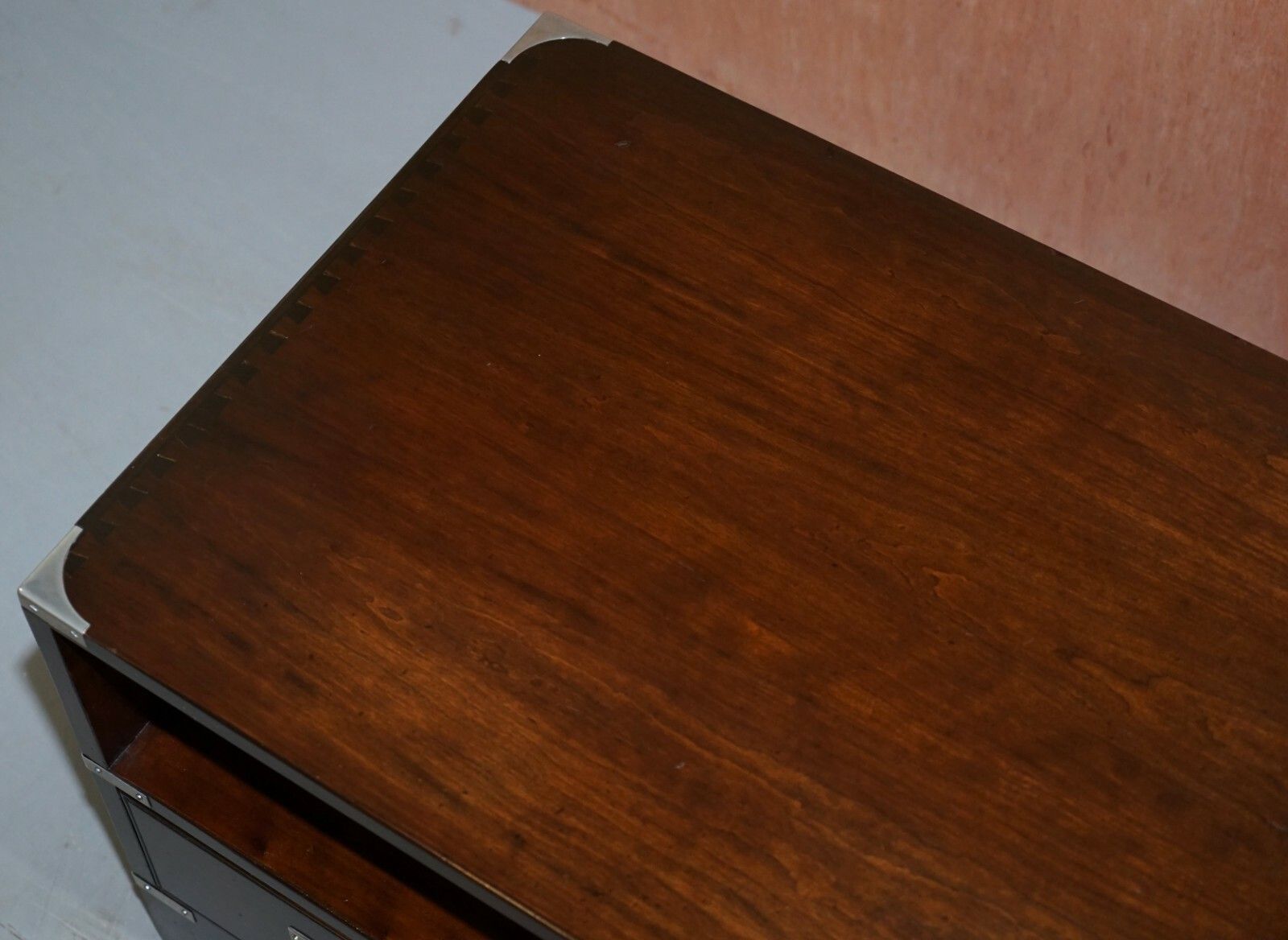 Rrp £2400 Kennedy Harrods London Military Campaign Television Stand Drawers Tv photo vinterior