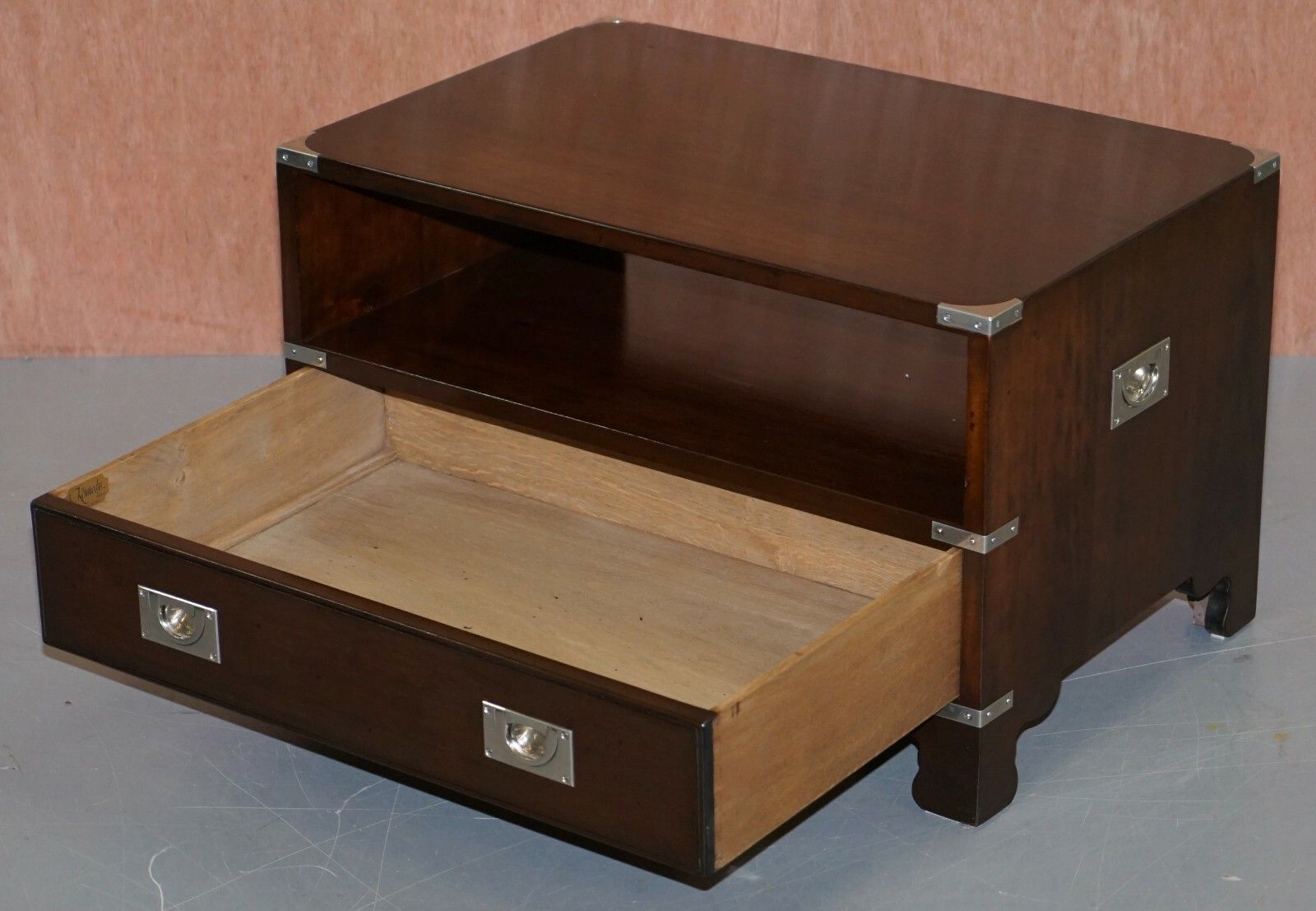 Furniture Rrp £2400 Kennedy Harrods London Military Campaign Television Stand Drawers Tv photo