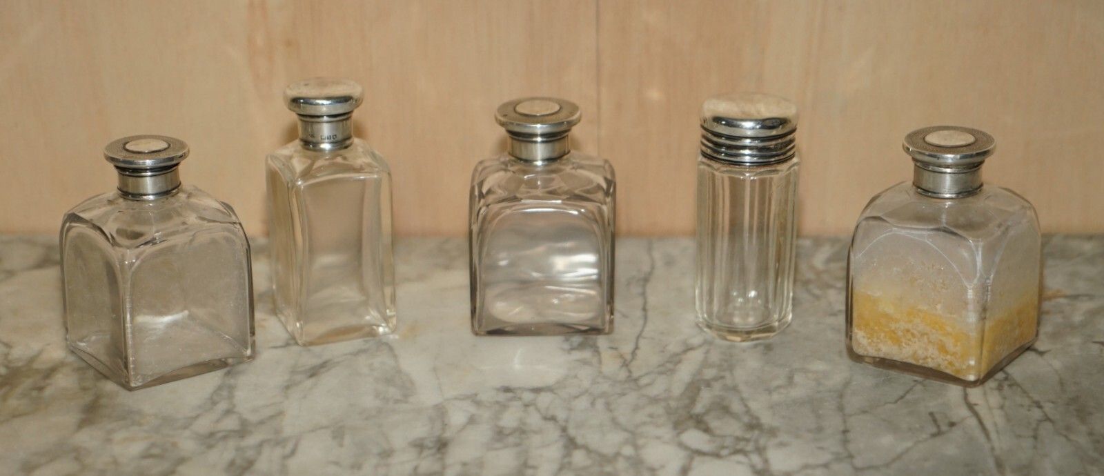 For Restoration Antique Rosewood Brass Vanity Box Sterling Silver Pieces Inside photo vintage