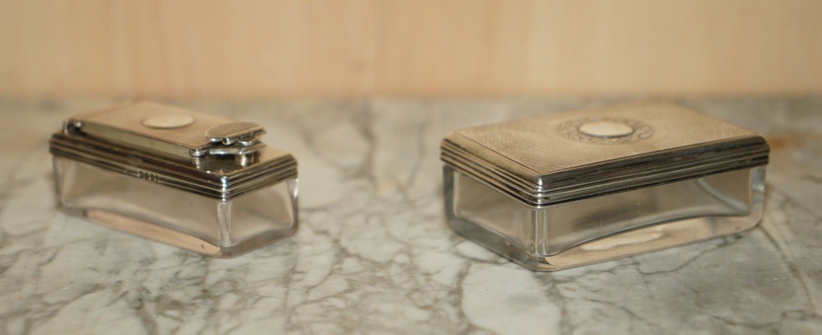 Home Decor For Restoration Antique Rosewood Brass Vanity Box Sterling Silver Pieces Inside photo