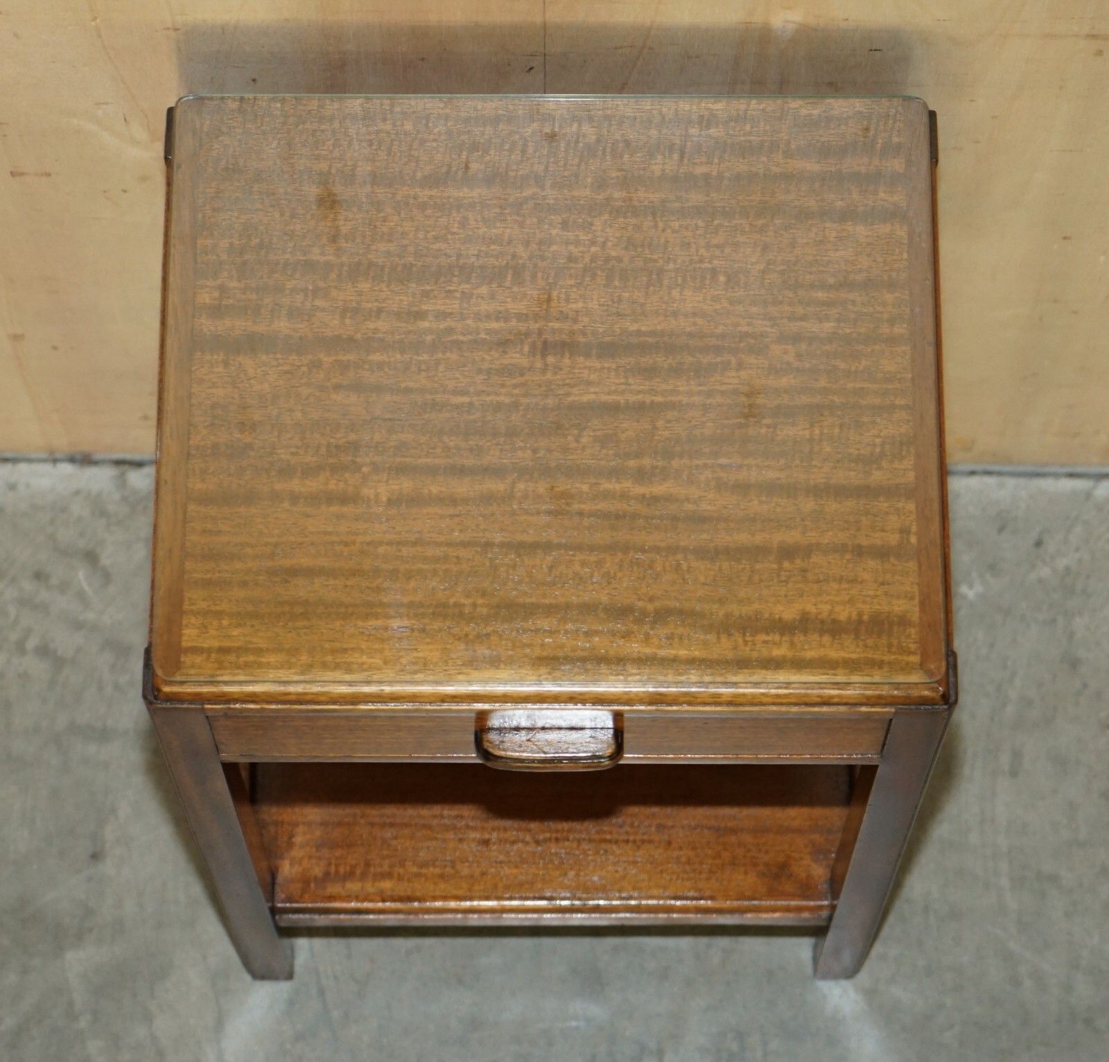 photo furniture Pair Of Tall Moss Partners 1952 Mid Century Modern English Oak Side End Tables