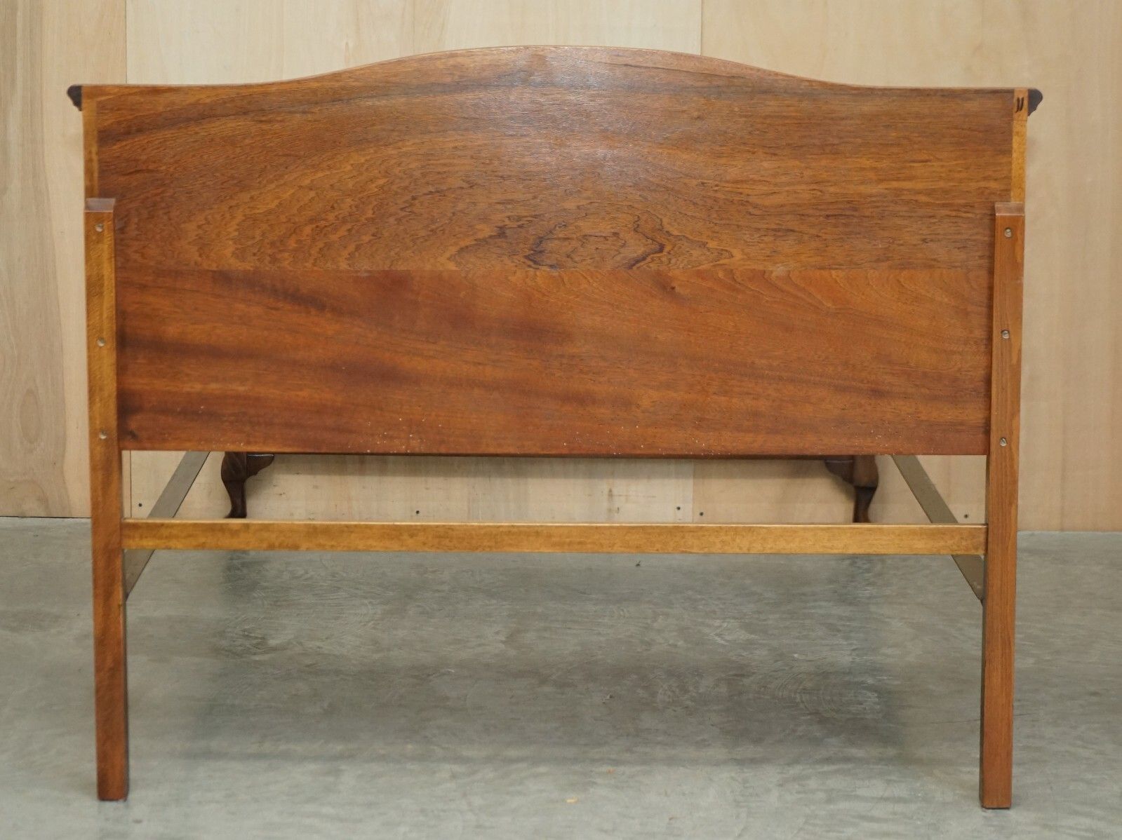 Furniture Stunning Double Sized Circa 1900 Burr Walnut English Bedstead Frame Part Suite photo