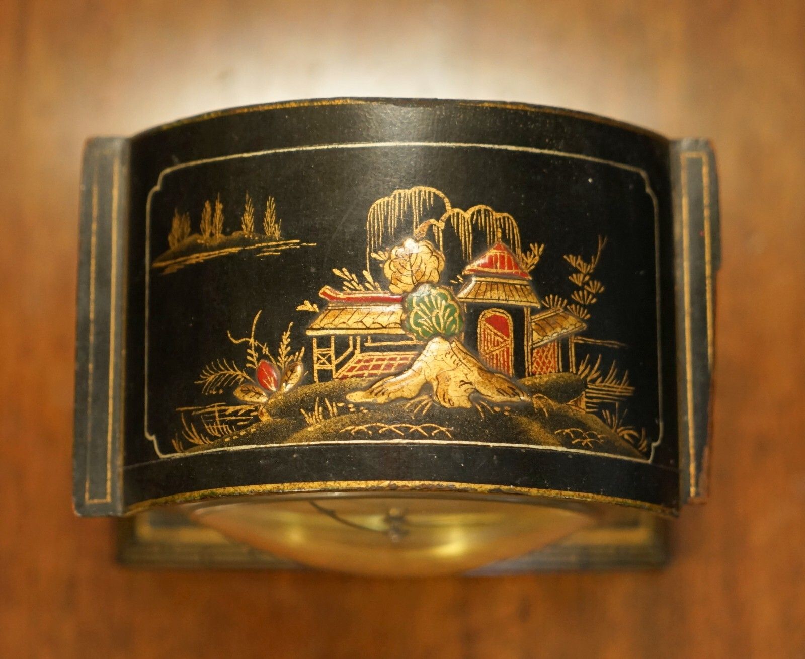 Original Circa 1930's Asprey London Chinoiserie Mantle Clock Lovely Decoration photo vinterior