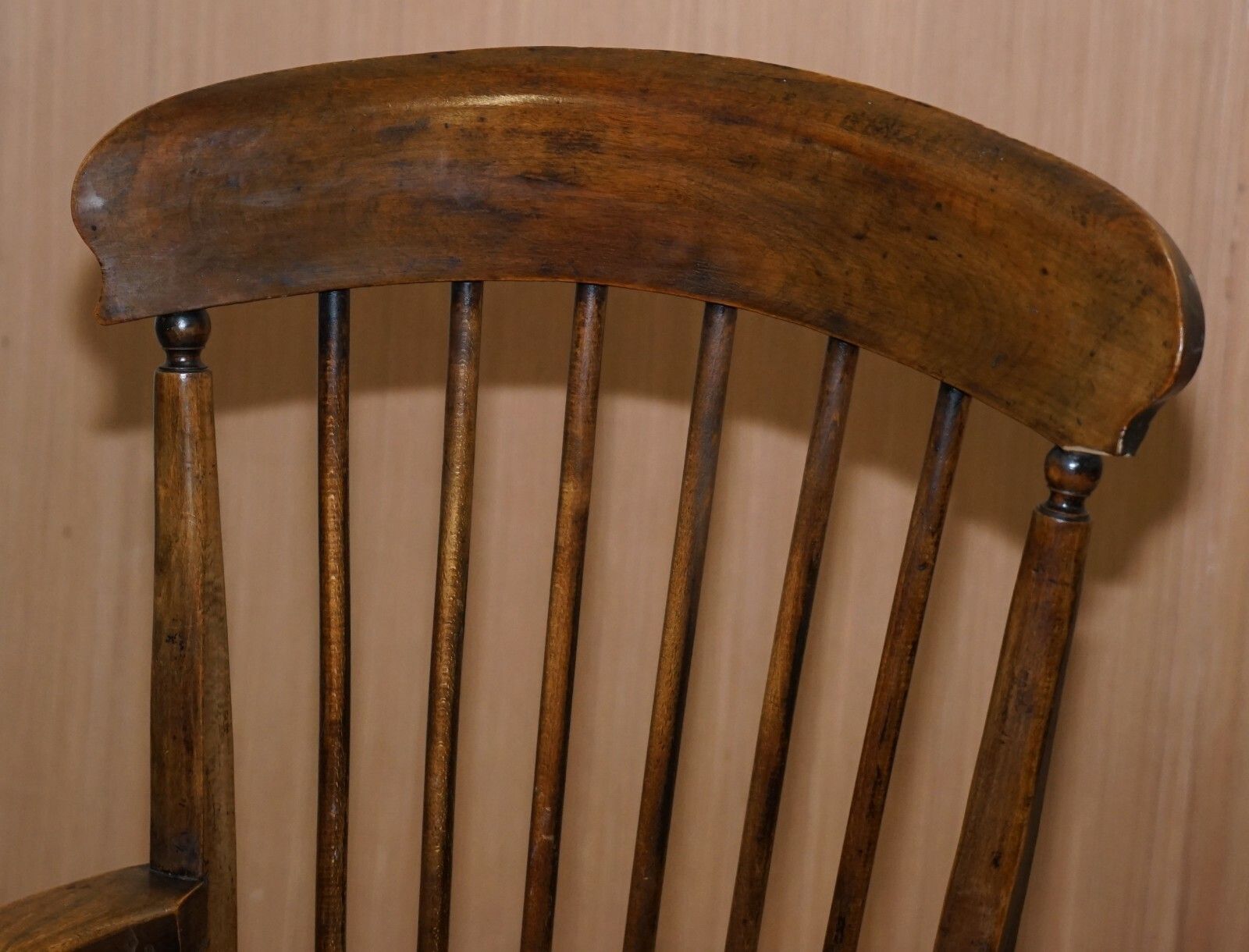 Original Paint 19th Century Thames Valley Oxford Windsor Armchair Stunning Wood photo for sale