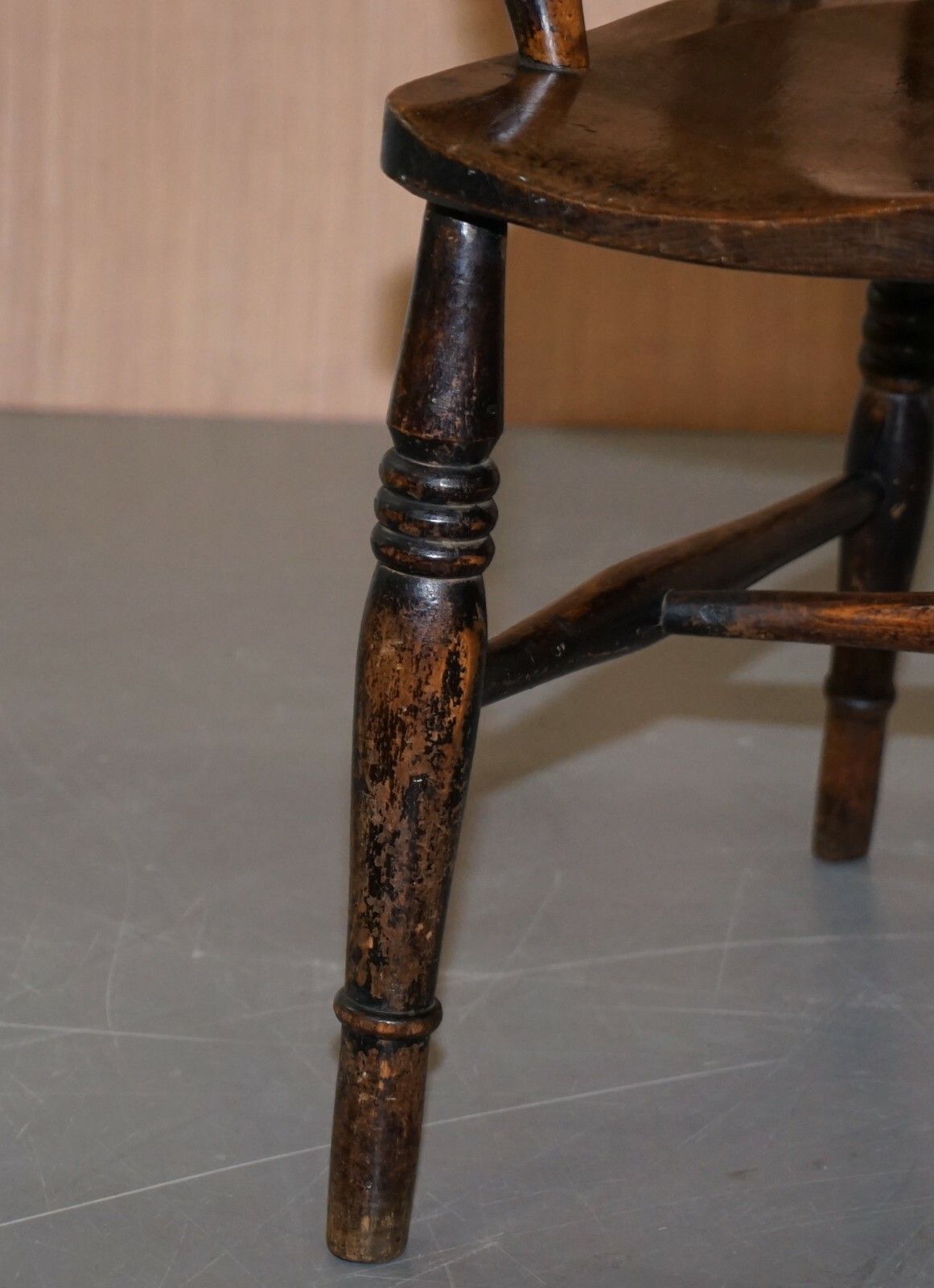 photo for sale Original Paint 19th Century Thames Valley Oxford Windsor Armchair Stunning Wood