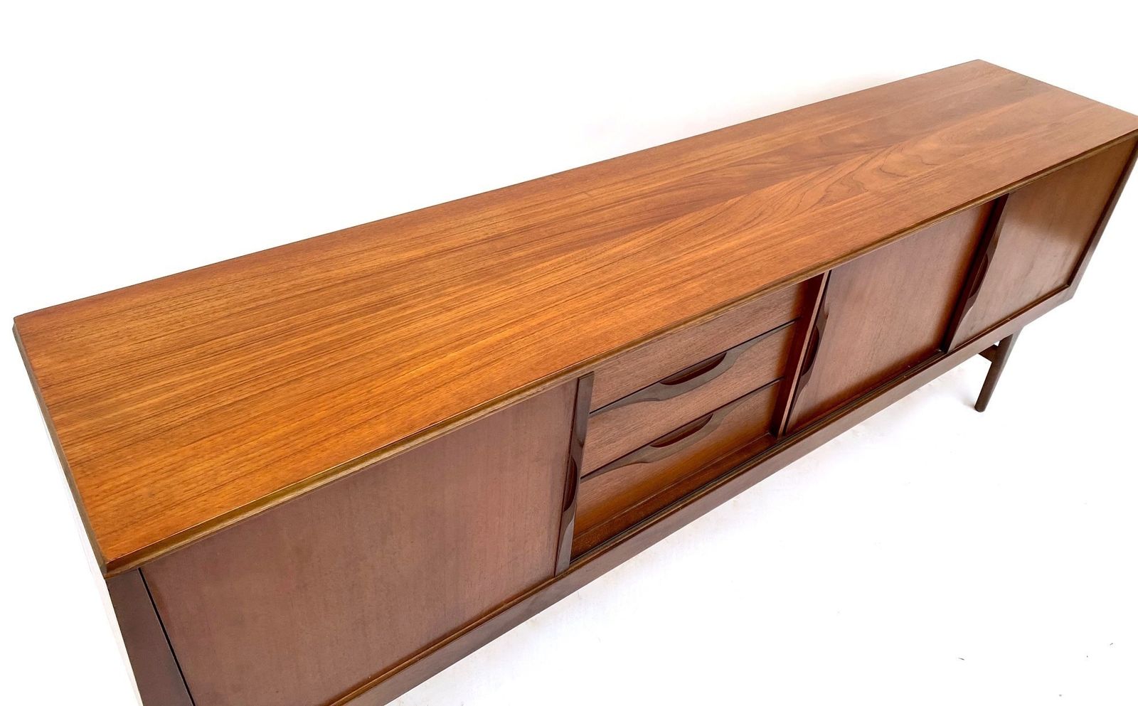 British Elliots Of Newbury Large Teak Sideboard With Sliding Doors Mid Century 1960s photo vintage