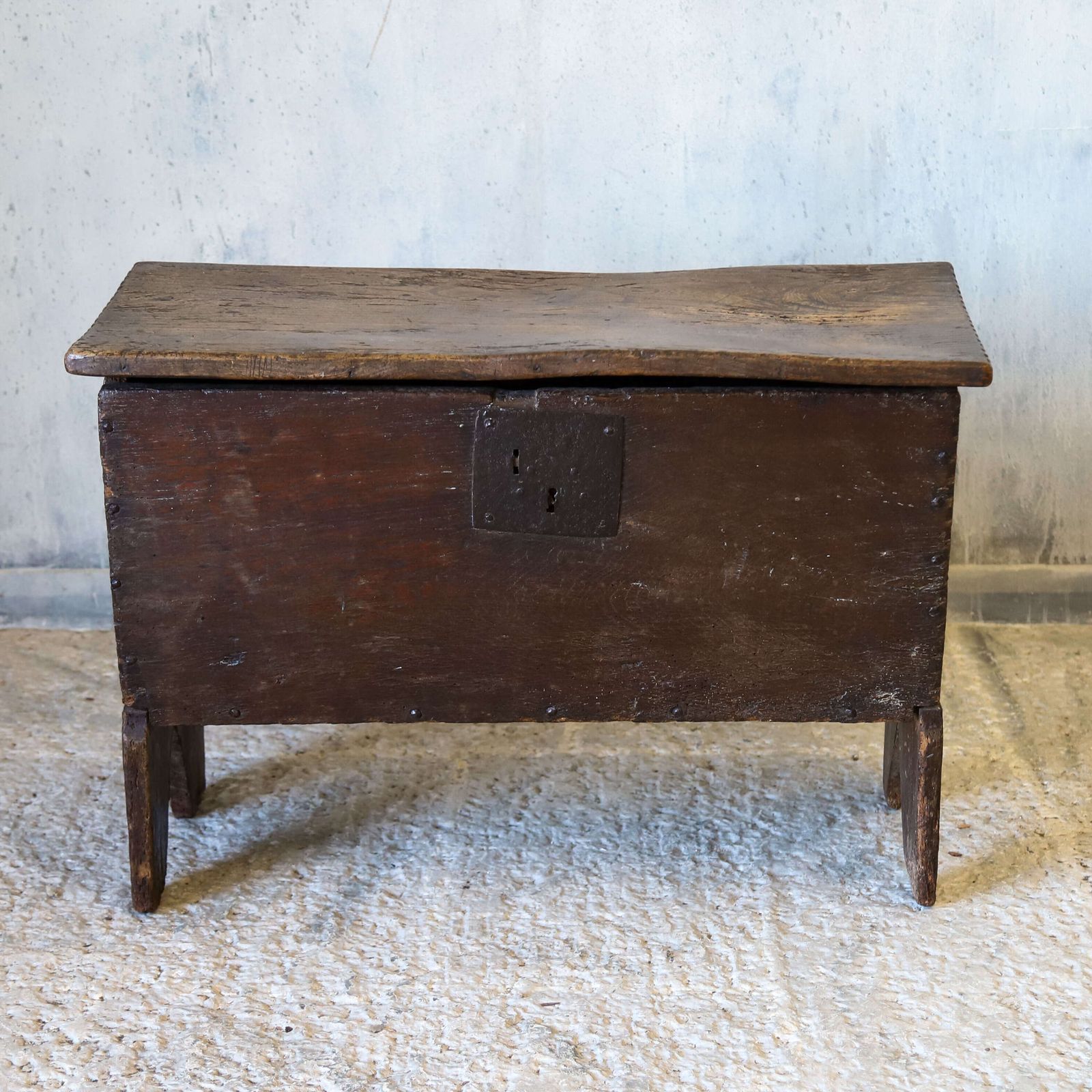 17th Century English Oak Six Plank Chest   Deep Patina Earned Over Nearly 400 Years photo furniture