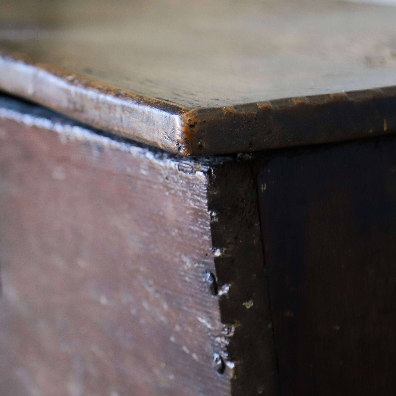 17th Century English Oak Six Plank Chest   Deep Patina Earned Over Nearly 400 Years photo vinterior