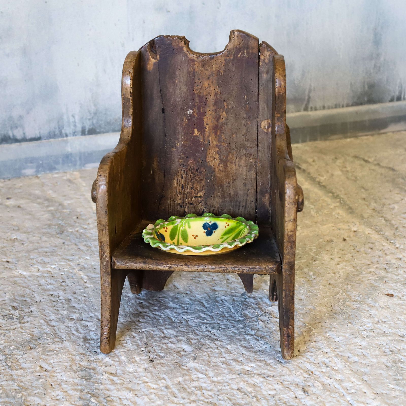 18th‑Century Welsh Painted Sycamore Child’s Commode Chair photo for sale