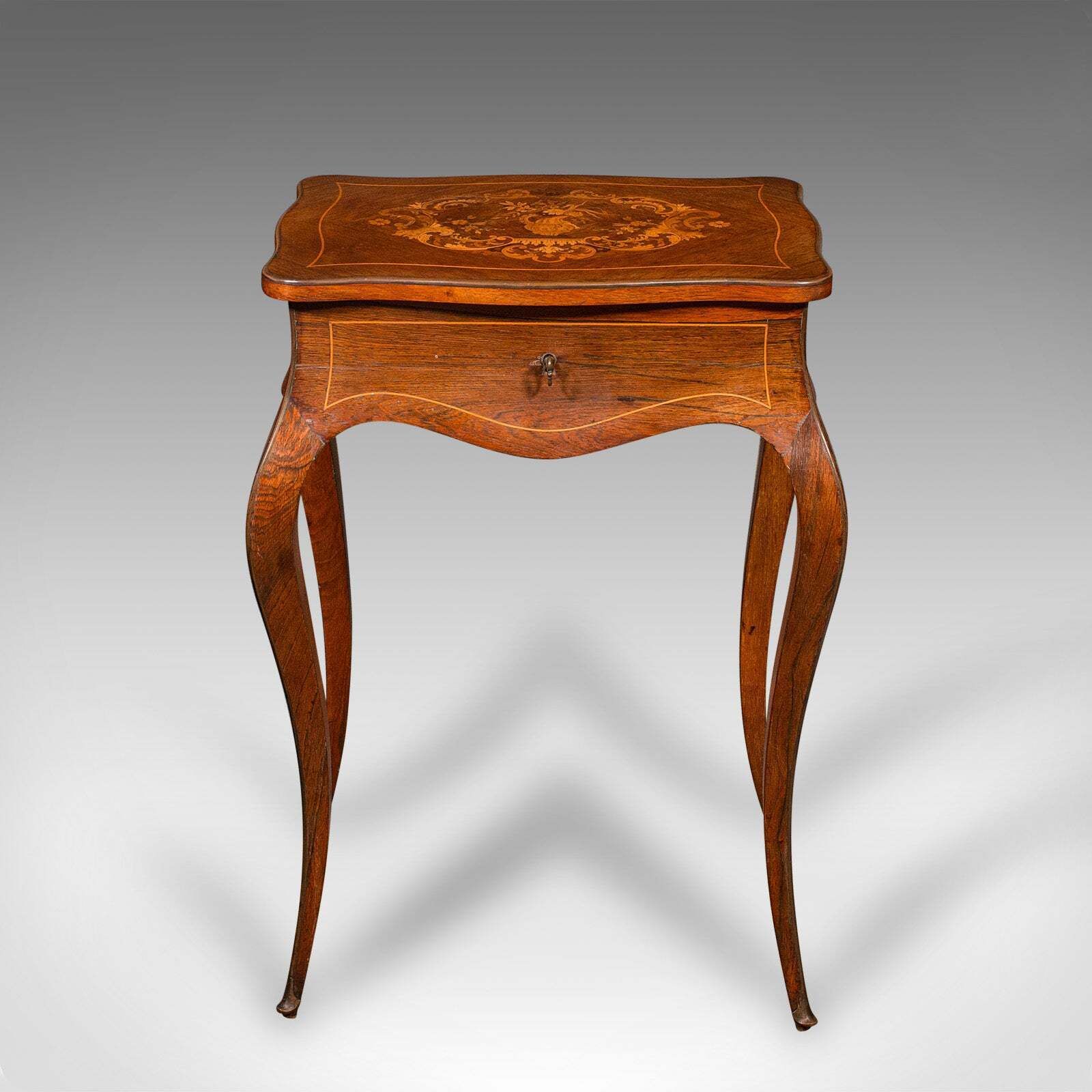 Antique Jewellery Table, French, Walnut, Side, Occasional, Victorian, Circa 1890 photo for sale