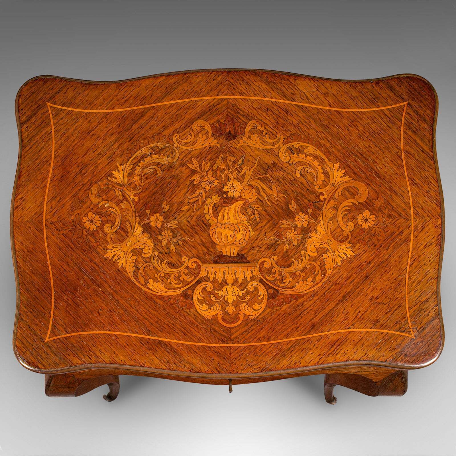 Furniture Antique Jewellery Table, French, Walnut, Side, Occasional, Victorian, Circa 1890 photo