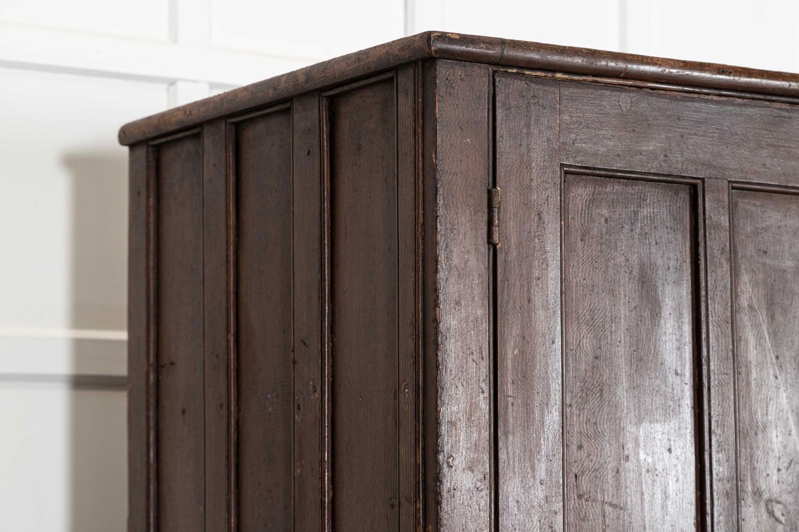 photo for sale English Georgian Country Scrumble Grained Pine Housekeepers Cupboard