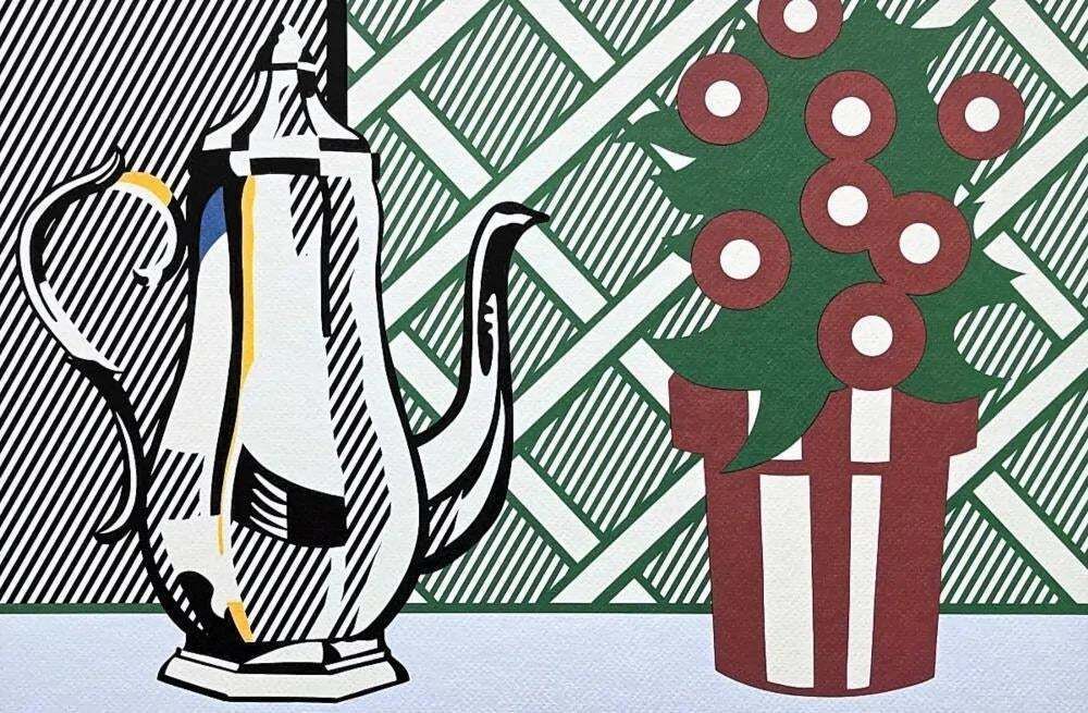 Roy Lichtenstein, " Still Life With Pitcher And Flowers", 1990s, Silk Screen photo for sale