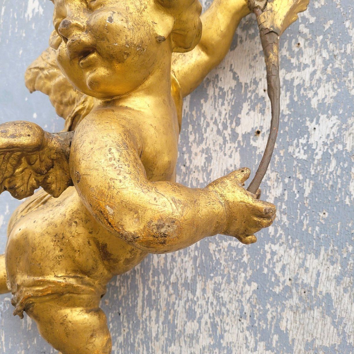 Putto Carved In Gilded Wood, Italy, 18th Century photo for sale