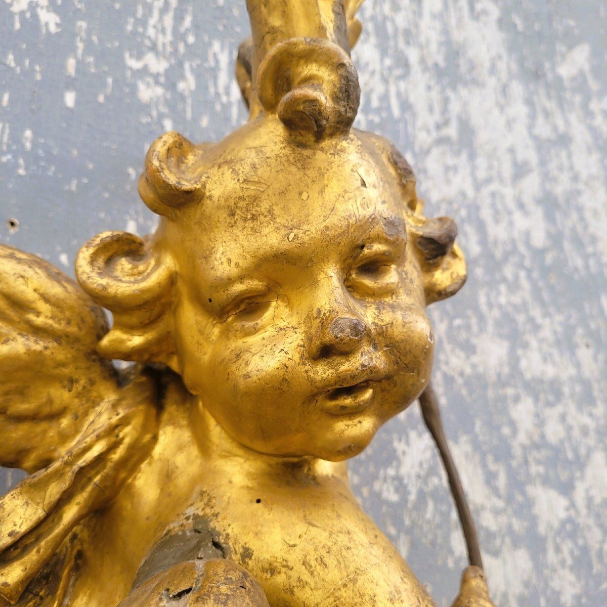 Putto Carved In Gilded Wood, Italy, 18th Century photo Art