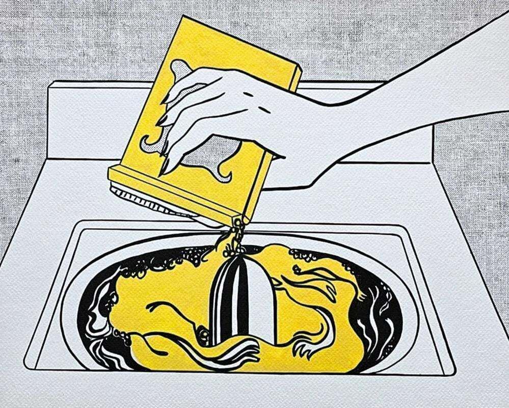 Roy Lichtenstein, "Washing Maschine", 1990s, Silk Screen photo furniture
