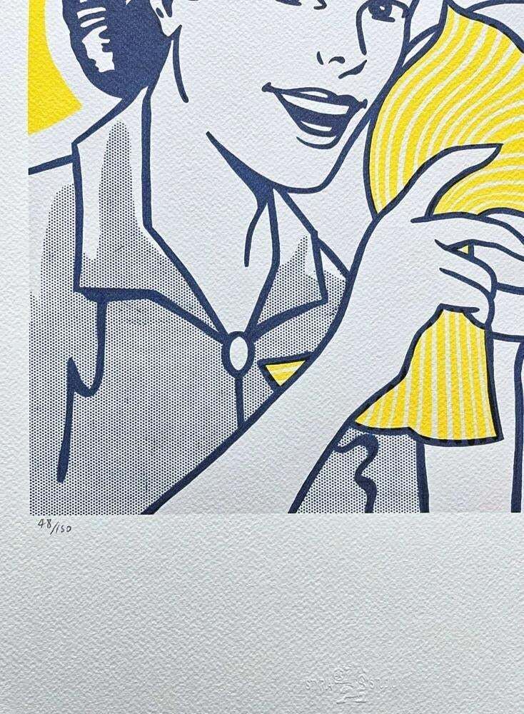 Roy Lichtenstein, "Woman Drying Dishes", 1990s, Silk Screen photo for sale