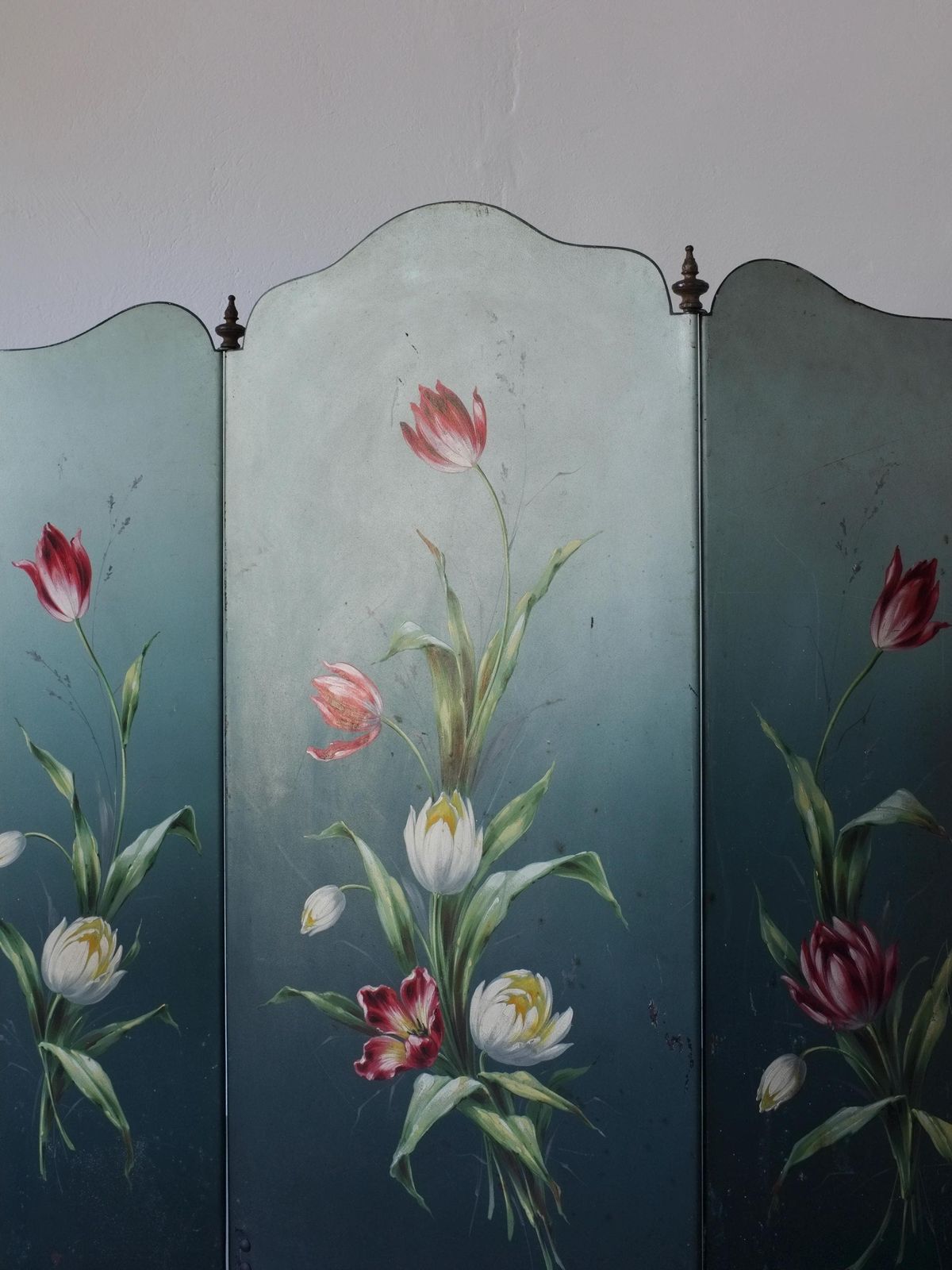 Art Nouveau Hand Painted Fireplace Screen | 1920s photo for sale