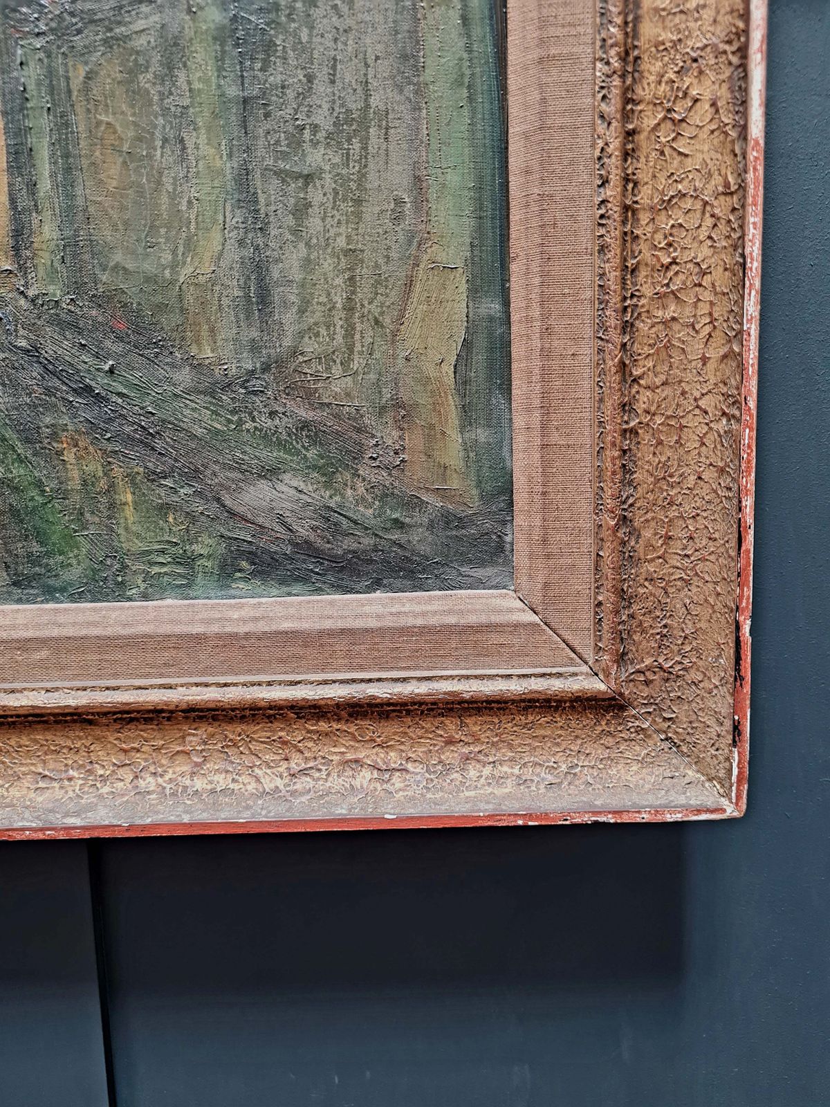 Antique Late 19th Century Belgian Framed Oil Painting On Canvas   Signed photo vinterior