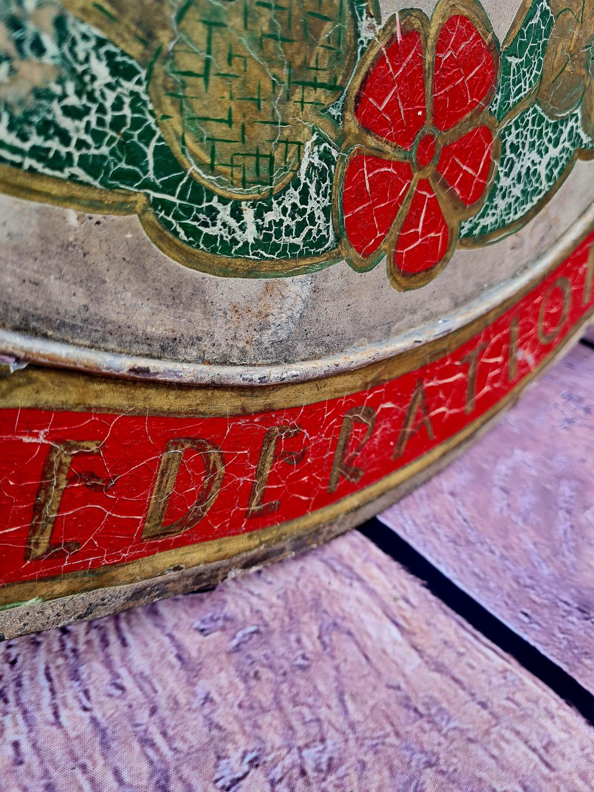 Early 20th Century Hand Painted Crest   Sign "Nutg" National Union Tradeswomens Guild" photo vinterior
