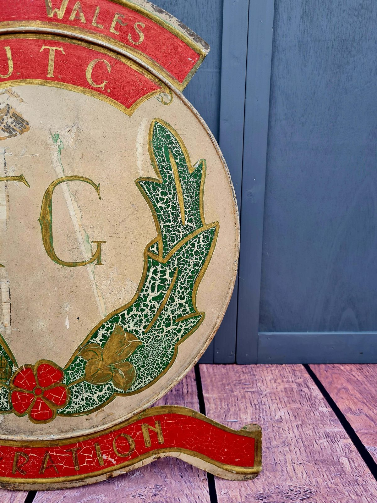 Early 20th Century Hand Painted Crest   Sign "Nutg" National Union Tradeswomens Guild" photo buy
