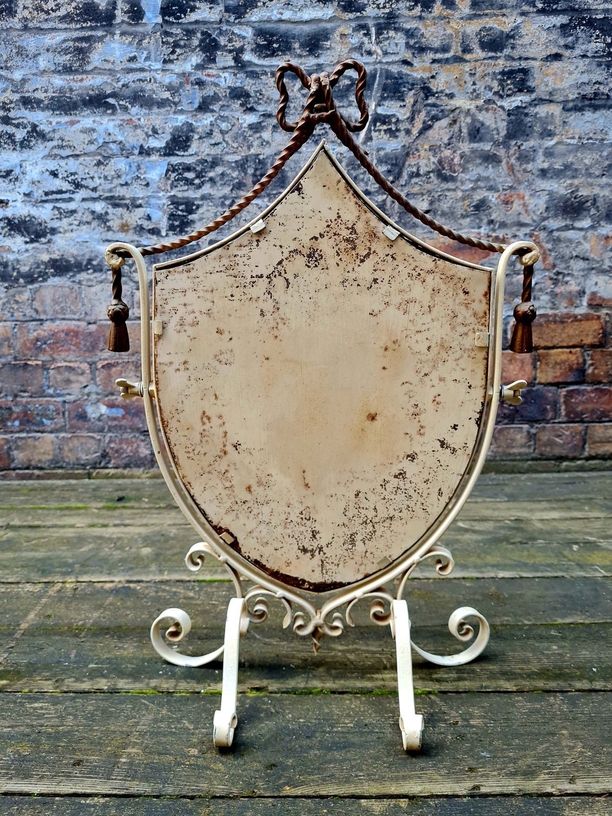Antique Early 20th Century Wrought Iron Vanity Mirror   Table Top Mirror photo buy