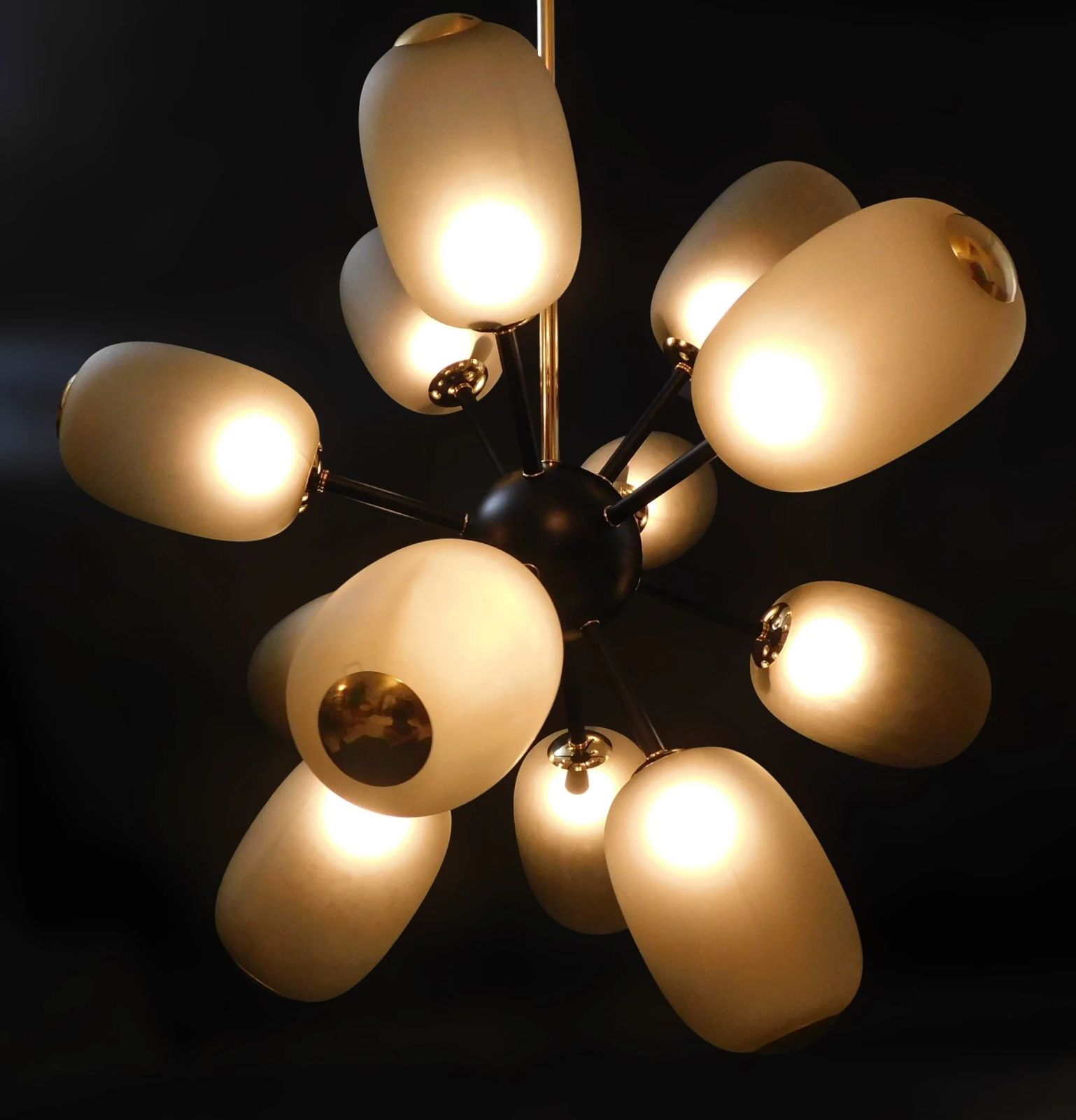 Large Murano Smoky Glass Sputnik Chandelier photo vinterior