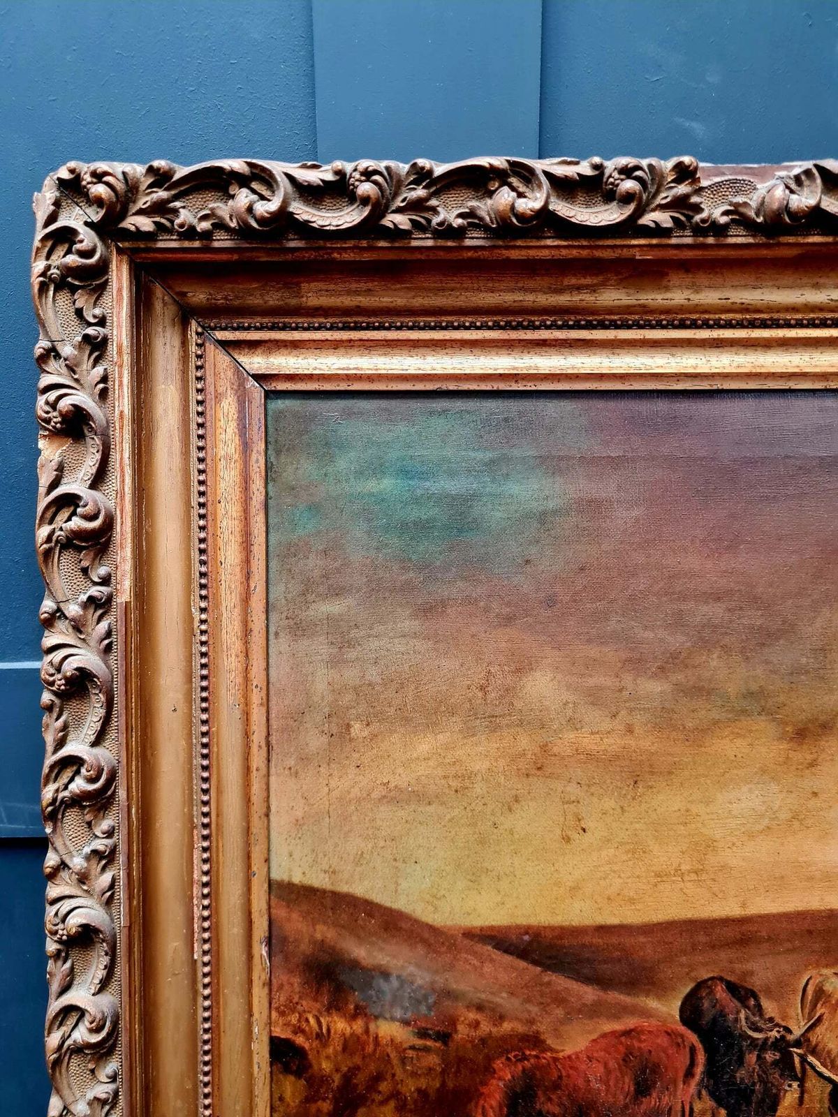 Antique Early 20th Century Framed Impressionist Oil Painting   Signed photo Art