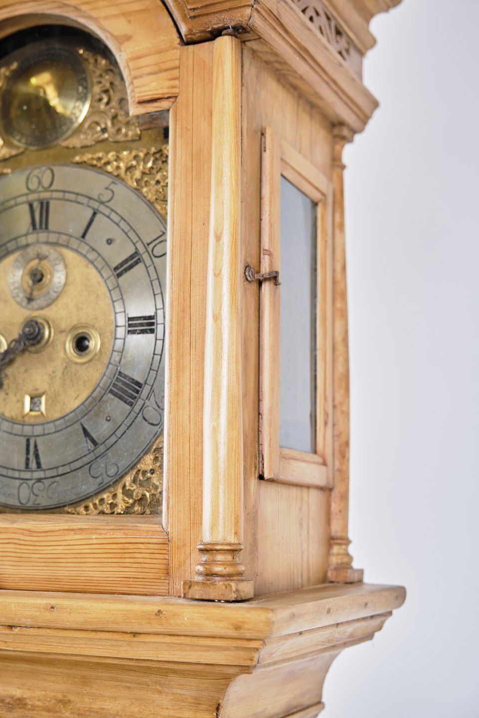 Southern Jutland Baroque   Grandfather Clock   Light Pine Wood   Antique   1780s photo Home Decor