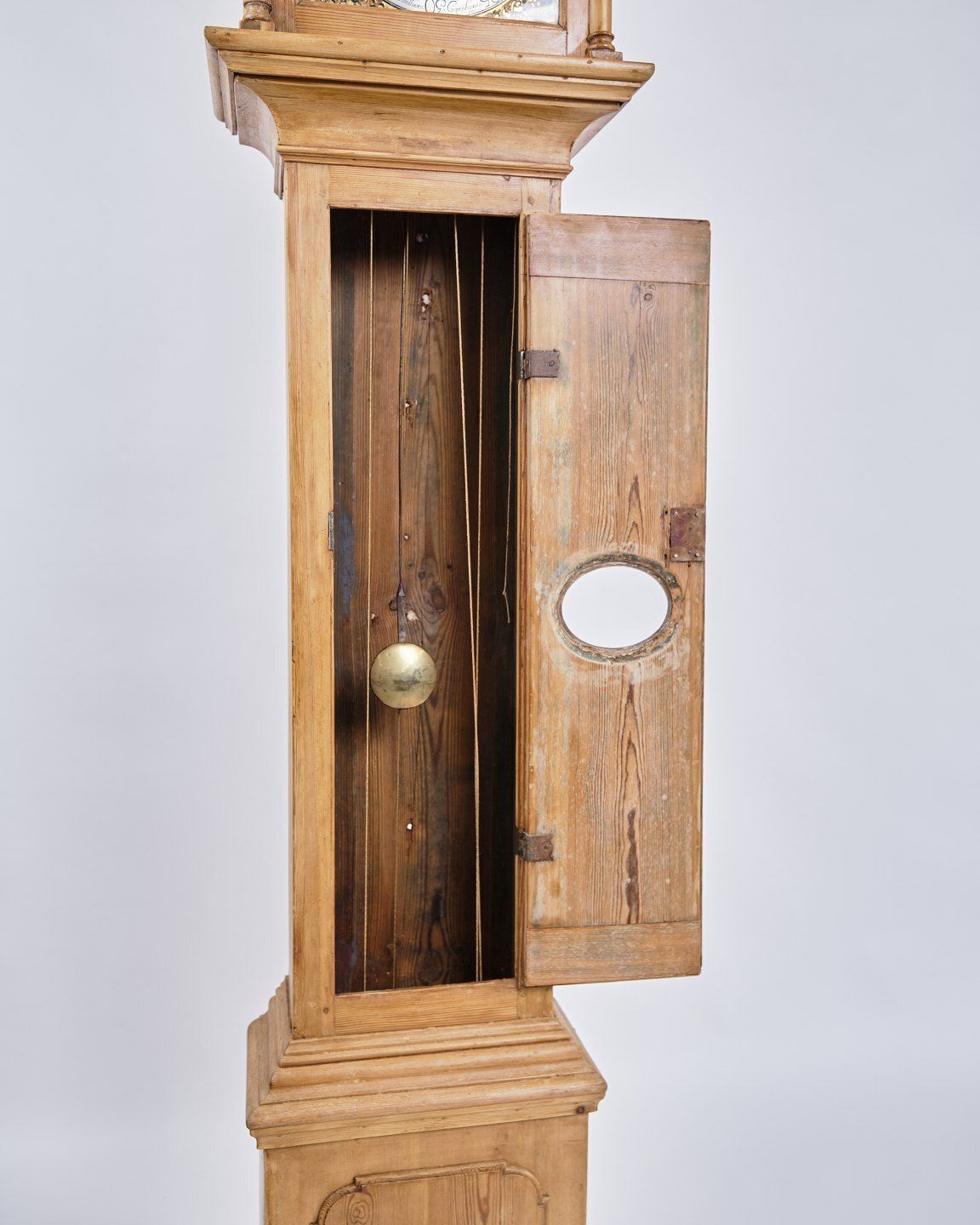 Southern Jutland Baroque   Grandfather Clock   Light Pine Wood   Antique   1780s photo vinterior