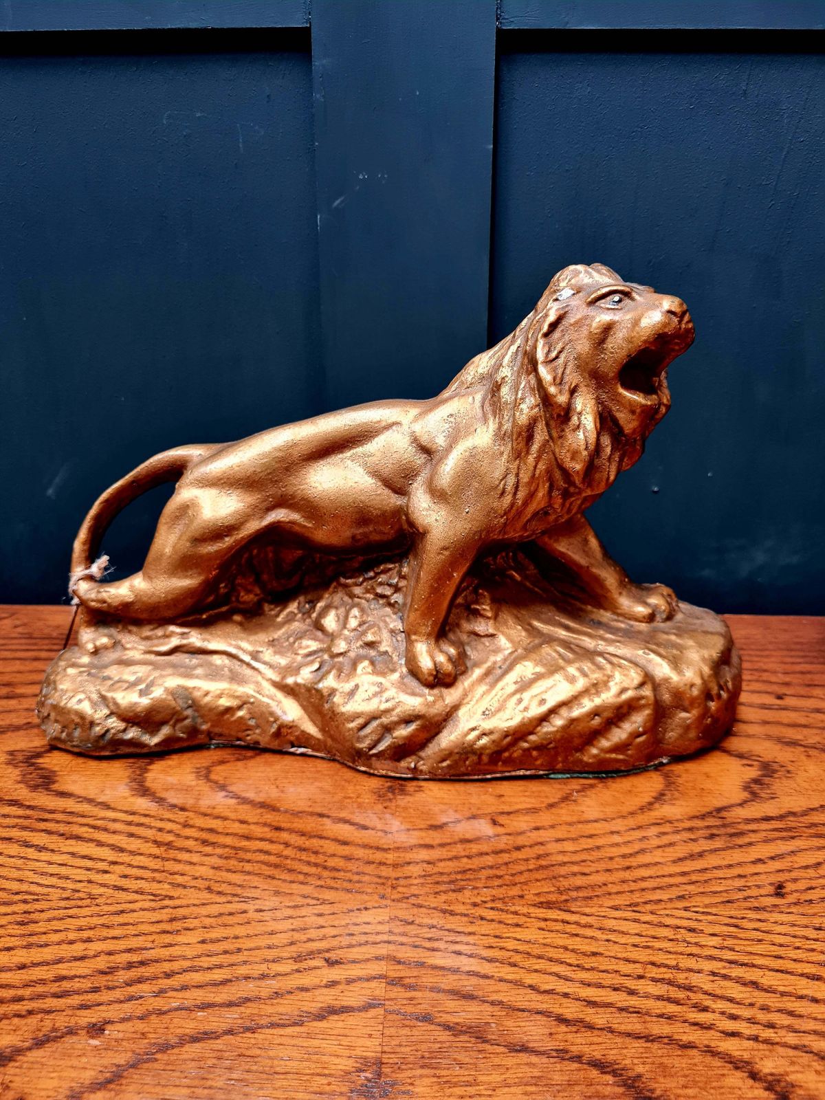 Antique 19th Century French Gilt Plaster Lion Sculpture