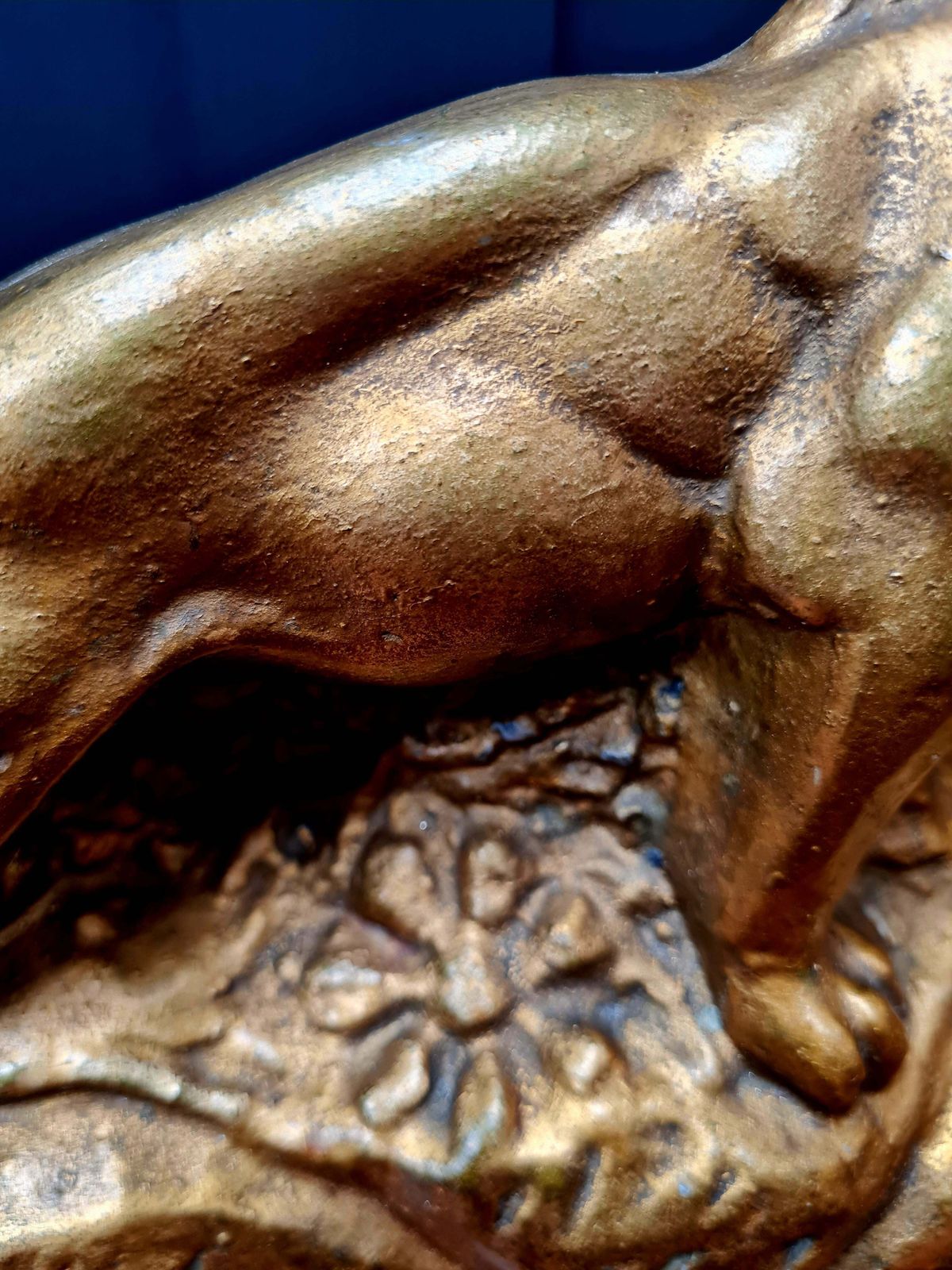 Antique 19th Century French Gilt Plaster Lion Sculpture photo Art
