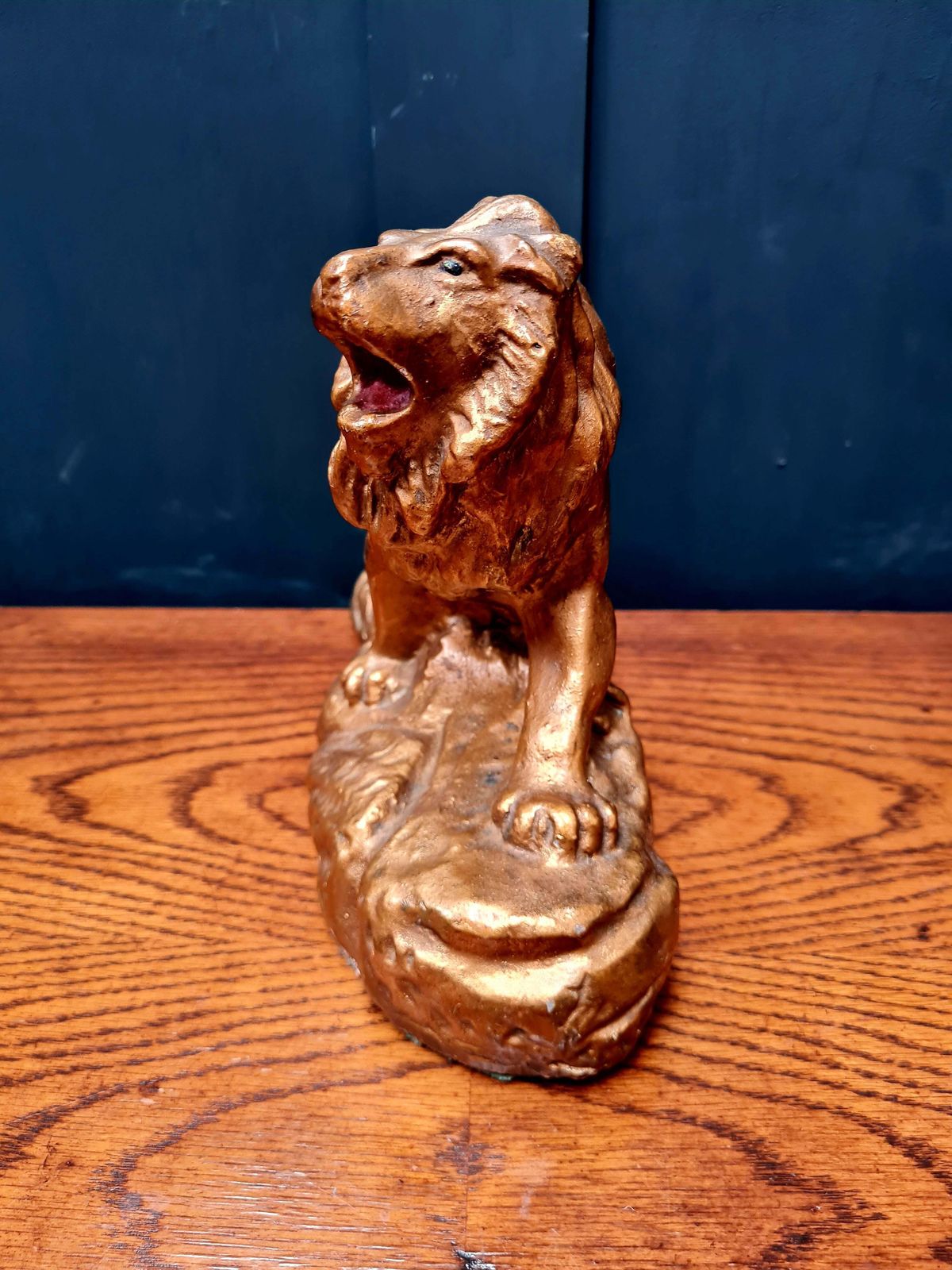 Antique 19th Century French Gilt Plaster Lion Sculpture photo vinterior