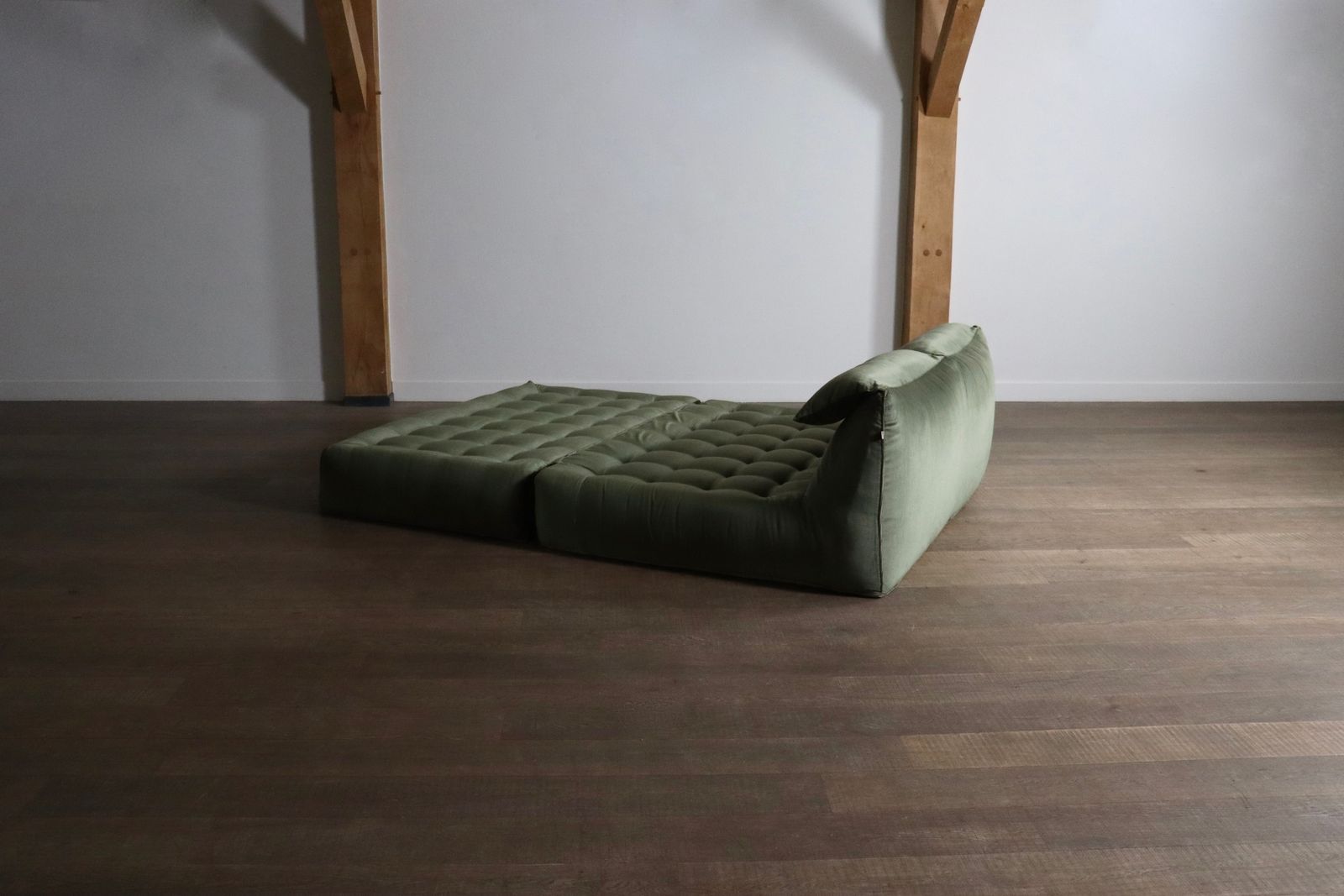 Furniture Le Bambole Bed In Green Velvet By Mario Bellini For B&B Italia, 1970s photo