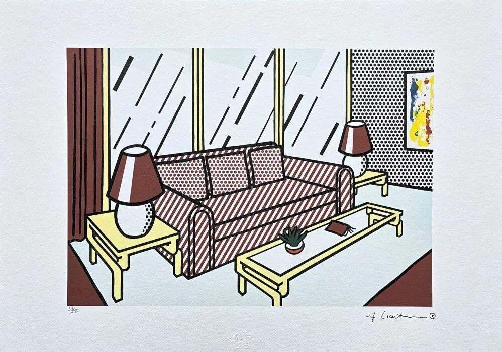 Roy Lichtenstein, "Red Lamps", 1990s, Silk Screen