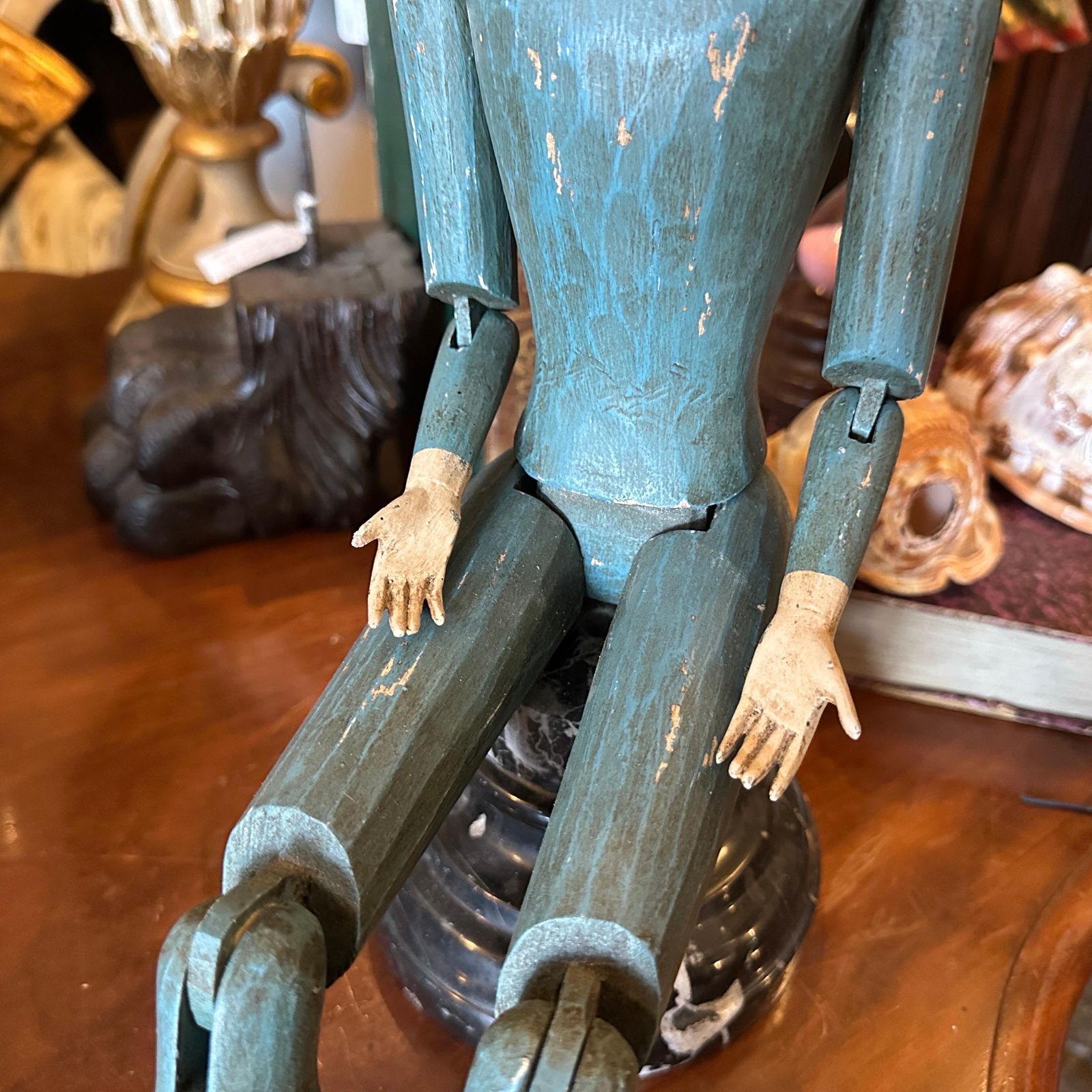 photo vinterior 1950s Lacquered Wood Italian Articulated Mannequin