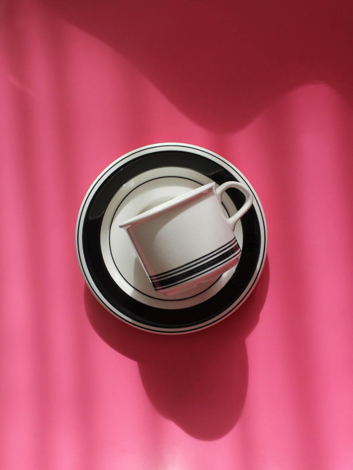 Arabia Peter Winquist Black Striped Coffee Cup And Saucer Set photo for sale