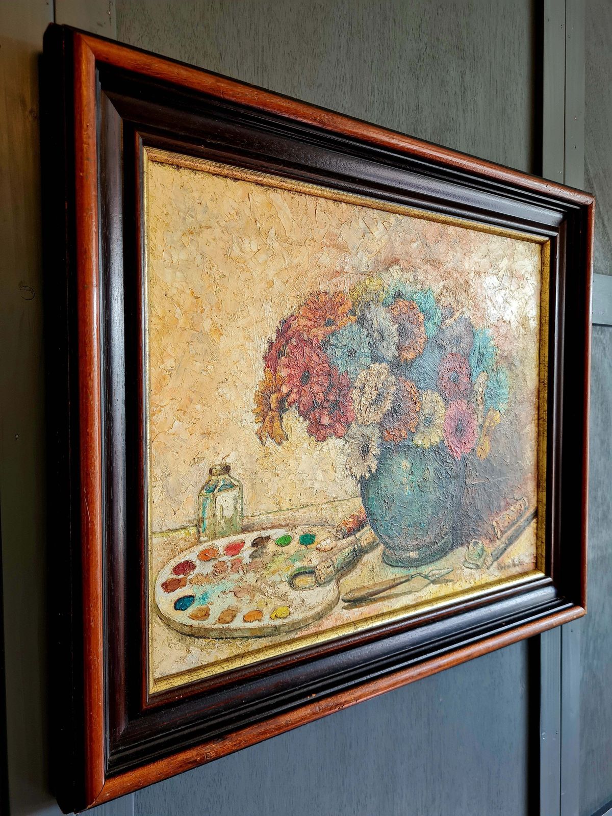 20th Century Dutch Framed Oil Painting On Board photo furniture