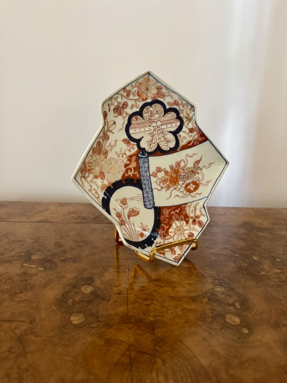 Rare Antique Japanese Imari Unusual Shaped Plate photo Home Decor