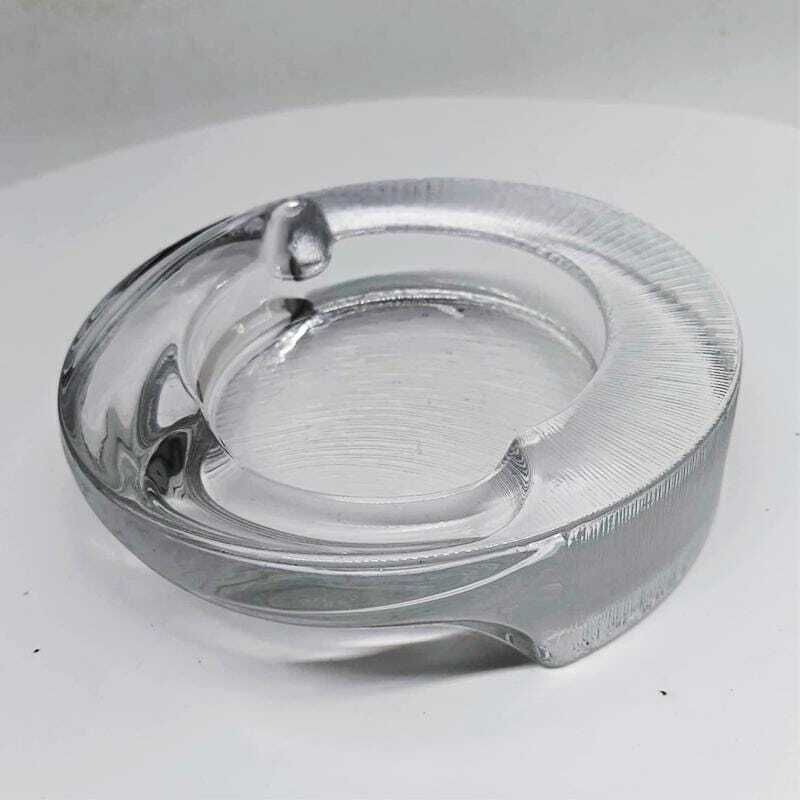 1970s Ashtray By Fabio Frontini For Arnolfo Di Cambio In Lead Crystal, Azteca Collection. photo vinterior