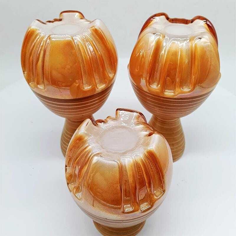 1970s Set Of 3 Space Age Little Jacketed Vase In Murano Glass. Made In Italy. photo buy