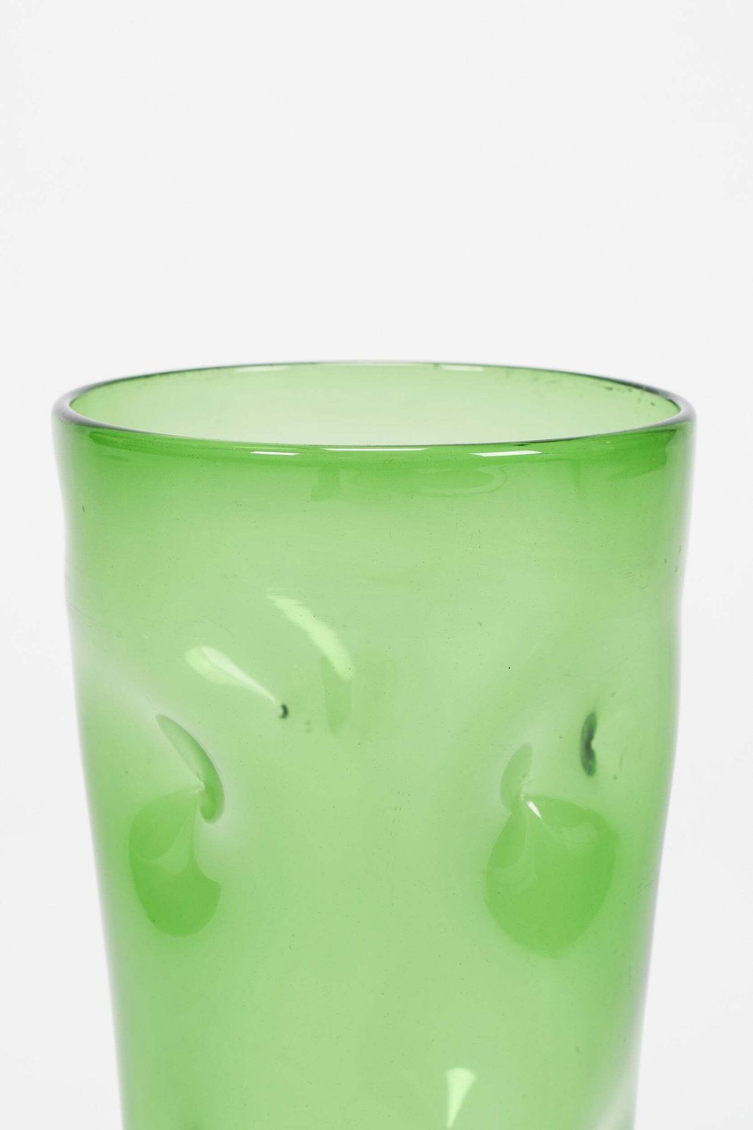 Green Glass From Empoli, Handmade Vase, Italy, 1960s photo buy