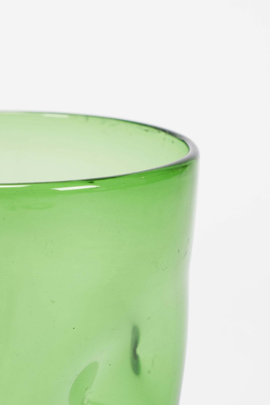 Green Glass From Empoli, Handmade Vase, Italy, 1960s photo vintage