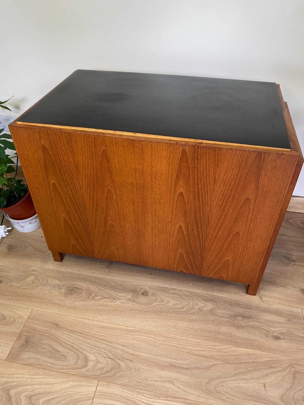 Danish Teak Side Table With Hidden Pop Up Bar Compartment Probably By Kai Kristiansen photo for sale