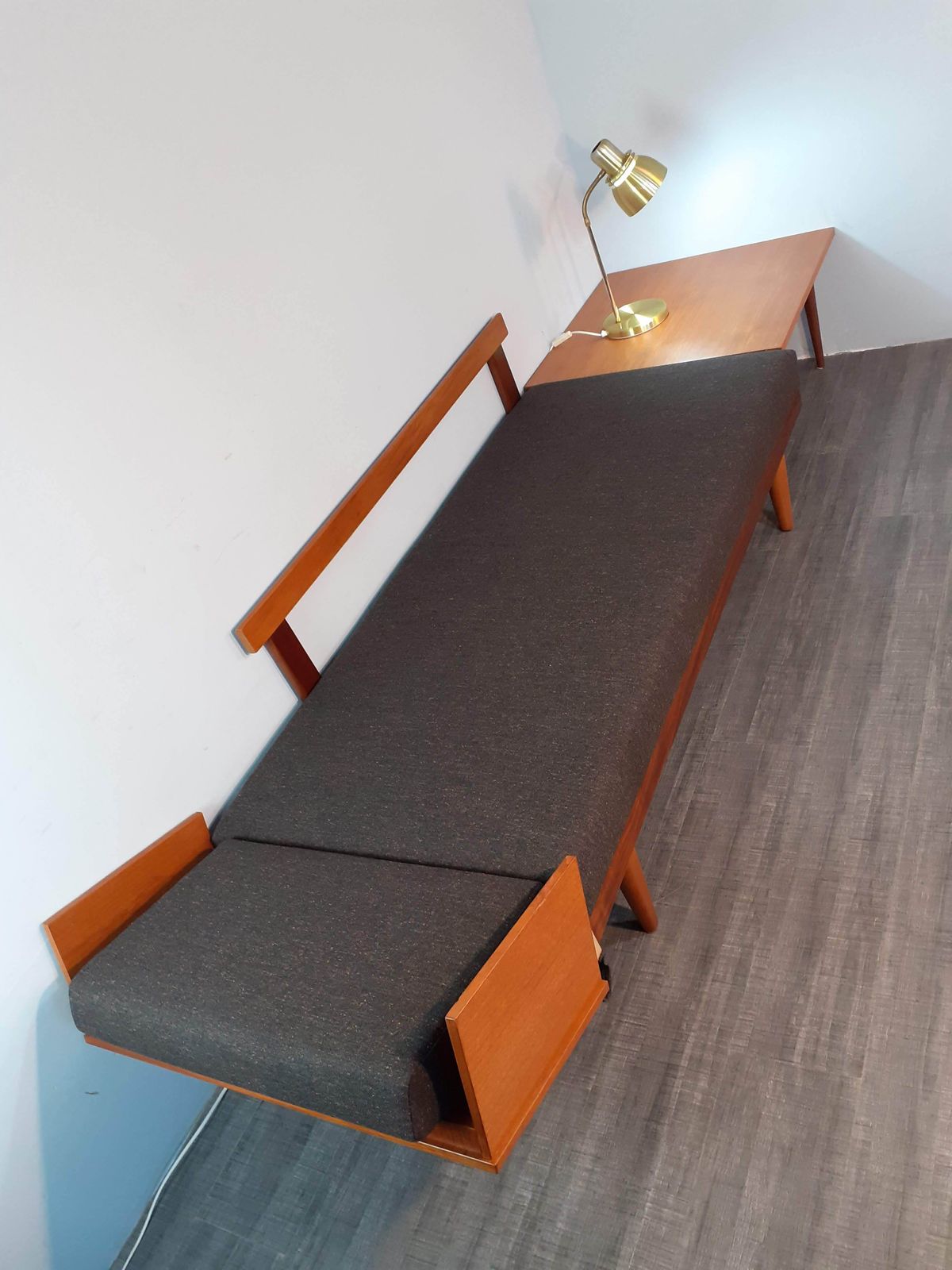 photo for sale Pair Of Svane Daybeds And Corner Table In Teak Designed By Ingmar Relling,  Scandinavian Mid Century 1960s